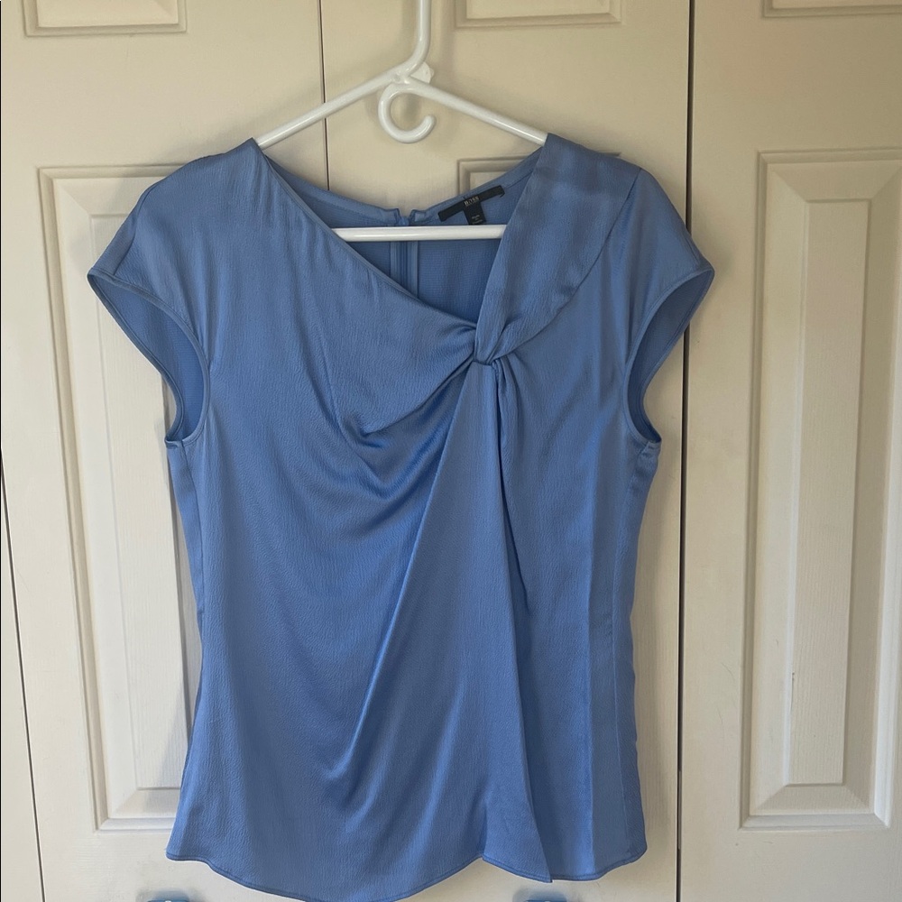 Hugo Boss Elegant Blue Draped Blouse